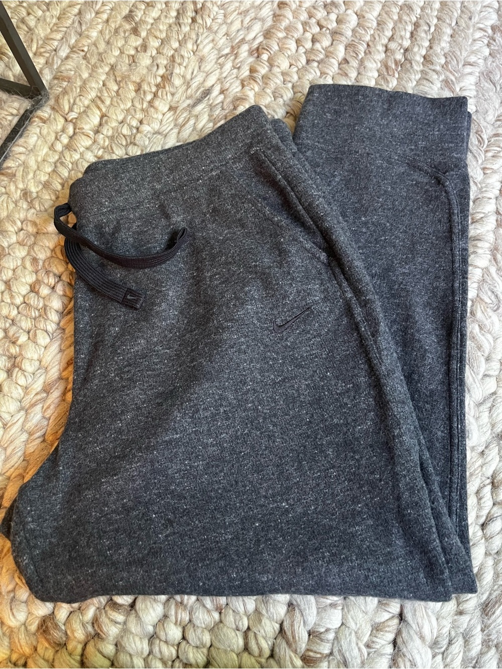 Nike Women’s XL Dark Gray Marled Grey Black Sweatpants brushed fleece